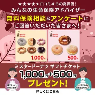 金融・保険のバナー広告の例（みんなの生命保険アドバイザー）：無料保険相談とアンケートの広告