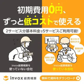 SaaSのバナー広告の例（Invox）：初期費用0円、低コストで使える