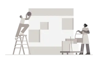 健康食品のバナー広告の例（肝臓ケア研究室）：モノクロのイラスト